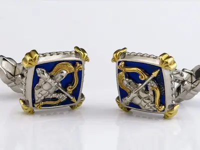 Zodiac signs Cufflinks Archer 3D print model