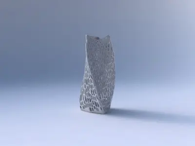 Vase twist curved tipping triangle 2 with dense organic latti... 3D print model
