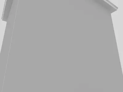 3D old low poly building model Low-poly 3D model