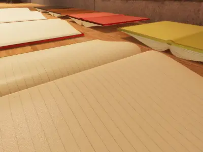 Open Book PBR 3D model with LOD optimize Low-poly 3D model