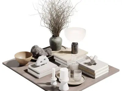 decorative set 002 Low-poly 3D model