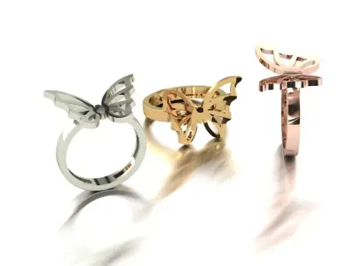 Butterfly Ring Free 3D print model