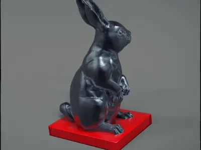 Rabbit on box 3D model