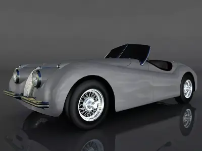 Jaguar XK 120 Low-poly 3D model