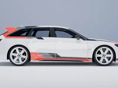 Audi RS6 GT Avant Realistic Game Ready Rigged Ready  Low-poly 3D model