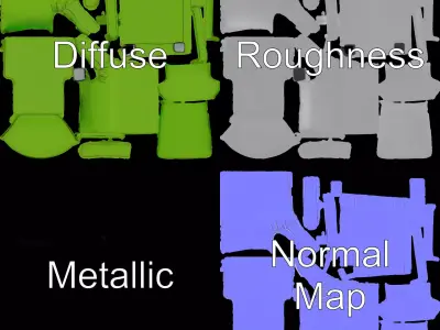 Vibrant Green Armchair model pack Low-poly 3D model