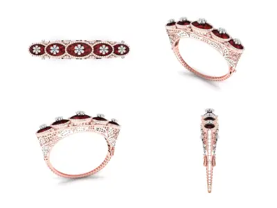 Rose Gold Diamond Woman Bracelet 3D Print Model 3D print model 14