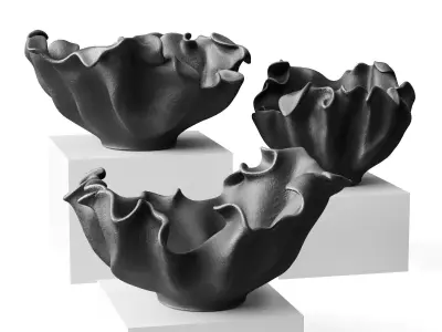 Coral bowl vase Low-poly 3D model