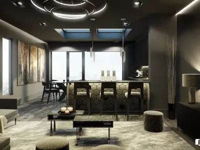VRay - C4D Scene files - LONDON LUXURY APARTMENT Interior 3D model