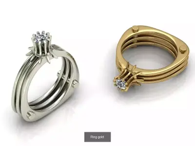 15 PCS Printable Models Jewelry Gold 3D Model Pack