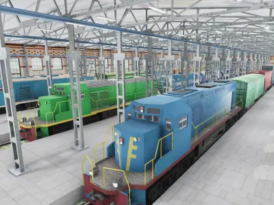 Railway Trains Collection 3D Model Pack