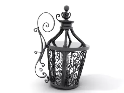 Ornate Iron Lantern model pack Low-poly 3D model