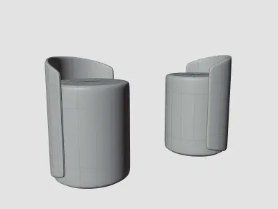 Upholstered Stool 3D model