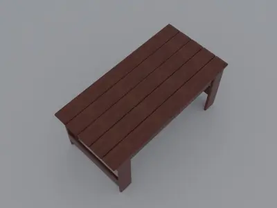 Wooden Side Table Low-poly 3D model