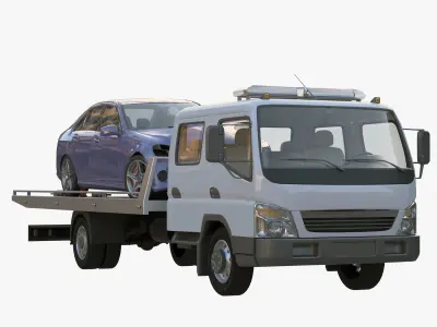 Tow truck double cab 3D model