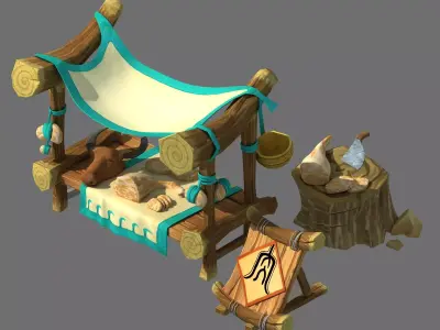 Game City - meat booth 3D model