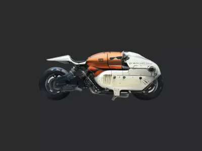 Futuristic Cyberpunk Motorcycle 3D model