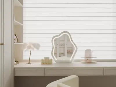 Luxury Cream Walk-in Closet Dressing Space 3D model