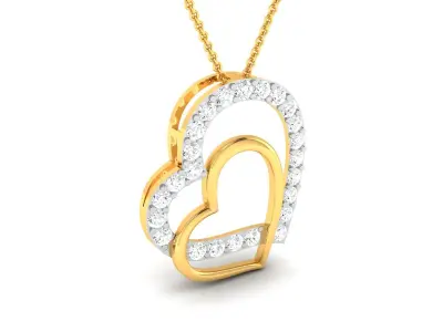 Women Heart Pendant 3DM STL OBJ FBX Render Details 3D print model