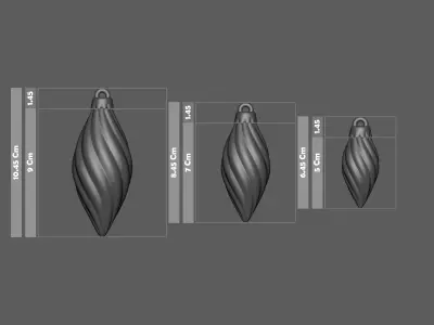Christmas Twisted Ornaments 3D print model