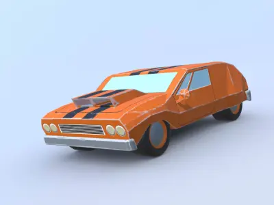 Muscle Car - Stylized Race Car Pack Low-poly 3D model