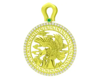 Luxury Chinese Dragon Medallion Pendant Jewelry 4033 3D print model