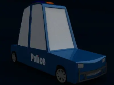 Little 3D Police Car Free low-poly 3D model