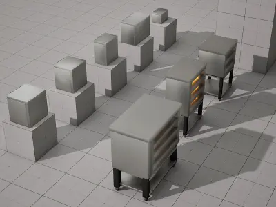 PizzaMaster Oven - 8 Models Low-poly 3D model