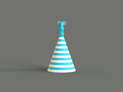 Birthday Hat - Colorful Party Decoration Prop 02 Low-poly 3D model