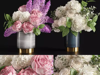 Flower Set 017 3D model