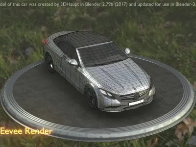 City Car 74 Upper Class Type-A  Silver Low-poly 3D model