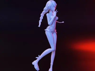 Anime girl 3D print model