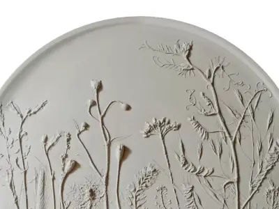 Botanical bas-relief 3D model