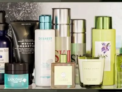 A set of cosmetics in a beauty salon for make-up 3D model