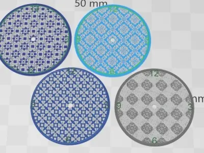 Set of four Delft Pattern Style Watch Dials for Enameling 3D print model