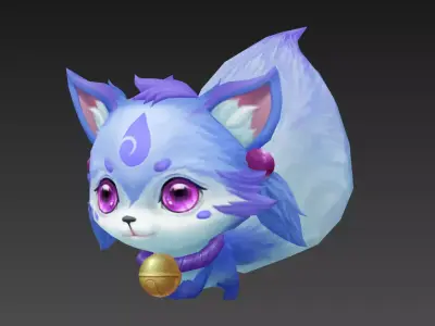 snow fox Low-poly 3D model