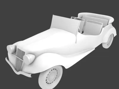 Old Antique Car 3D Model Free low-poly 3D model