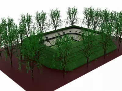 American football stadium 3D model