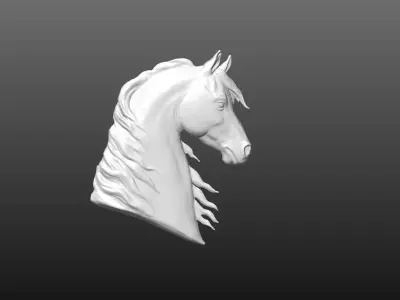 flat horse head 3D model