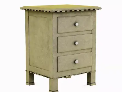 Old Wooden Dresser A 02 Low-poly 3D model