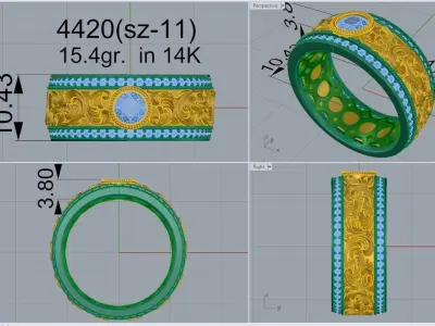 Bezel Setting Engraving Band 4420 3D print model