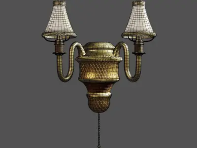 Low-poly Lamp wall with two lights Free low-poly 3D model