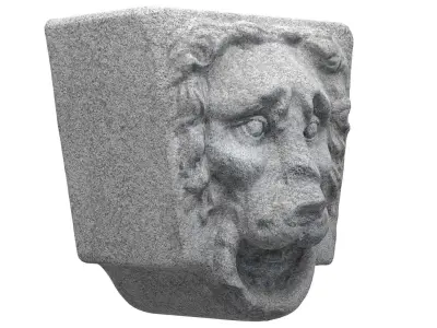 Lion Head Low-poly 3D model