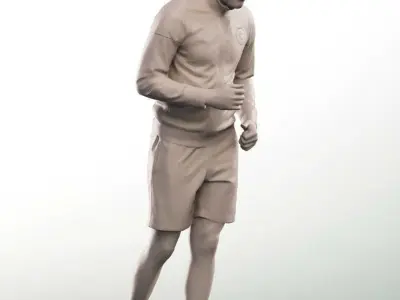 Theo 12836 - Running Black Man Low-poly 3D model