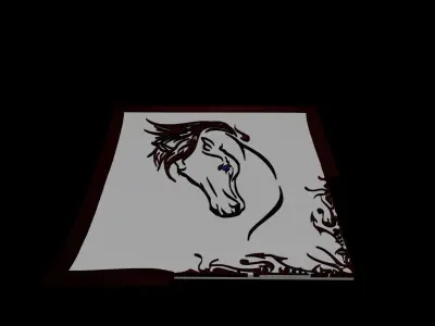 3D Fire Horse Portrait Textures included Free low-poly 3D model