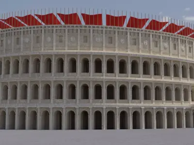 Colosseum circular structure with seats Low-poly 3D model