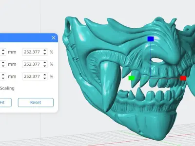 WEARABLE ONI MASK 14 DEMON HALF FACE FANG 3D print model