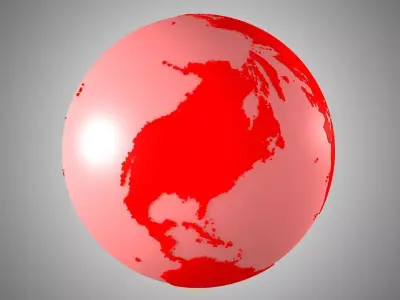 Solid Color Red Globe 3D model