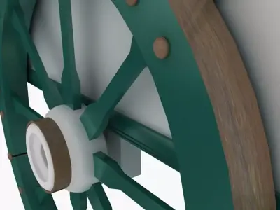 Old Ice Cream Cart Low-poly 3D model