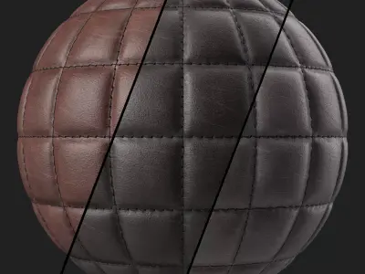 Leather Materials 37- Stitched Leather - Sbsar Pbr 4k Seamless Texture